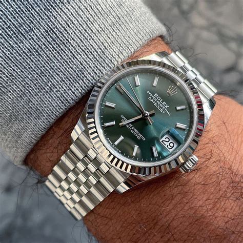 rolex silver and green|green dial rolex price.